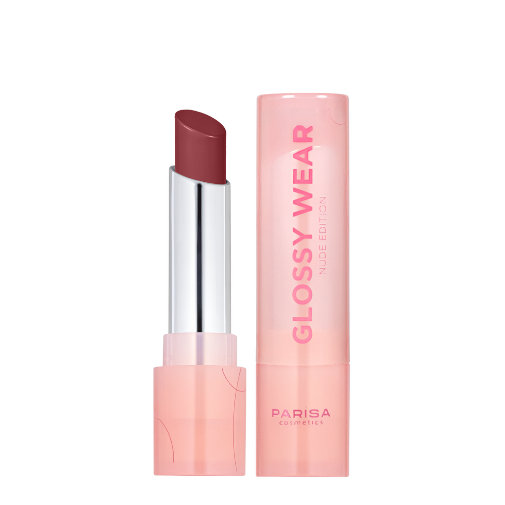 Помада для губ увлажняющая Parisa Cosmetics Glossy Wear (PGW-06), 606 Chill brown Коричневая PGW-06 фото