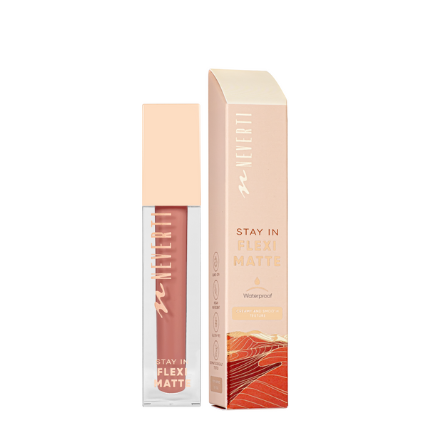 Помада для губ матовая водостойкая Neverti Matte Liquid Lipstick NP801, 004 Warm Honey Розово бежевая NP801 фото