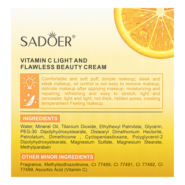 Тональний крем кушон Sadoer Vitamin C Light водостійкий 20 г 01 Бежевий SD96208 SD96000 фото