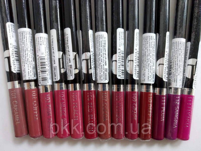 Олівець для губ дерев'яний з точилкою Jovial Luxe Lip Liner № 112 Sangria Бузкова фуксія JL 5015 фото