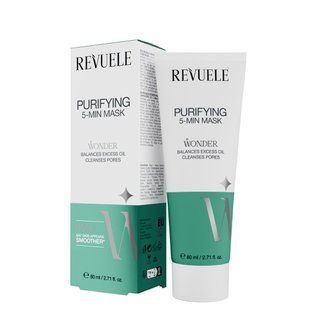 Маска для лица очищающая с AHA BHA кислотами Revuele Wonder пятиминутная, 80 мл 5060565109896 фото