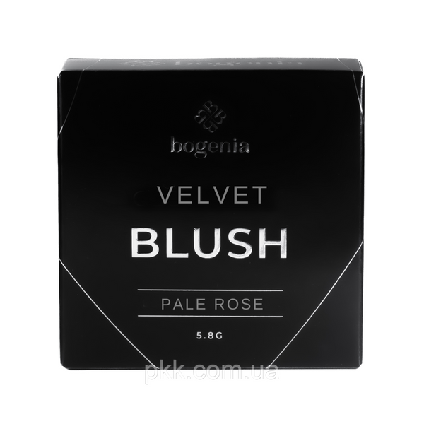 Рум'яна для обличчя Bogenia Blush компактні № 001 матові Velvet Pale Rose BG630 фото