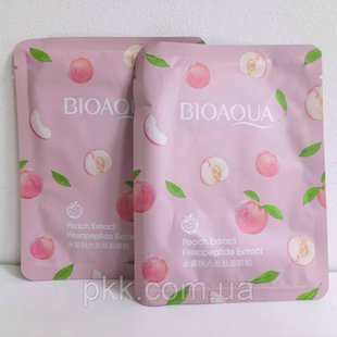 Тканинна маска для обличчя зволожуюча з екстрактом персика Bioaqua Peach Extract BQY67956 фото