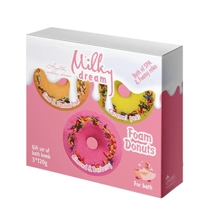 Подарунковий набір пінних бомбочок для ванни Milky Dream "Пінні Donuts", 3 шт по 120 г 304392 фото