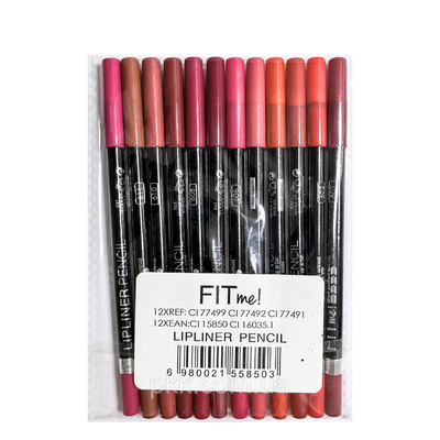 Набір олівців для губ натуральні кольори Fit me! Lipliner Pencil 12 штук F2209 фото