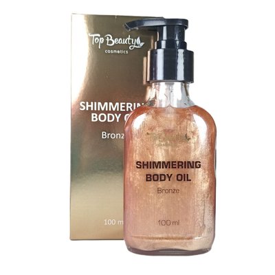 Масло для тела мерцающее сухое Top Beauty Shimmering Body Oil с шиммером 100 мл , Bronze/Бронзовый шиммер