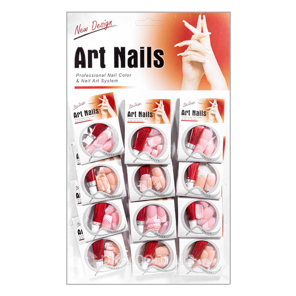 Накладные ногти френч с клеем Art Nails упаковка 12 штук 8833 Art Nails фото