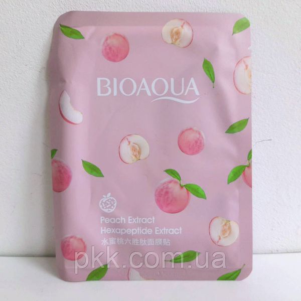 Тканинна маска для обличчя зволожуюча з екстрактом персика Bioaqua Peach Extract BQY67956 фото
