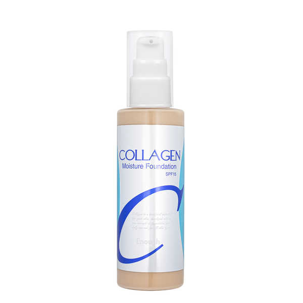 Тональна основа для обличчя Enough Collagen Moisture Foundation SPF 15 зволожуюча 100 мл № 13 Світло-бежева EN 4424 фото