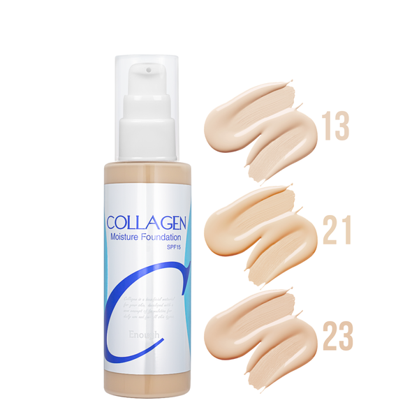 Тональна основа для обличчя Enough Collagen Moisture Foundation SPF 15 зволожуюча 100 мл № 13 Світло-бежева EN 4424 фото