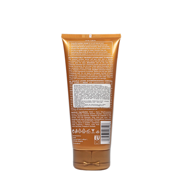 Лосьон для автозагара тела от легкого до среднего Revuele Salf Tan Body Lotion Light To Medium, 200 мл 5060565108196 фото