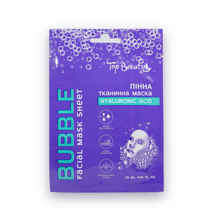 Маска для шкіри обличчя тканинна пінна Top Beauty Hyaluronic Acid 25 мл TB-8672 фото