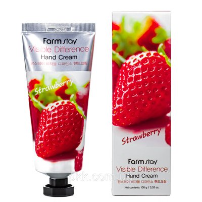 Крем для рук зволожуючий FarmStay Strawberry з екстрактом полуниці FS 4383 фото