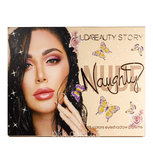 Палетка теней для век матовые перламутровые шиммерные 48 оттенков Huda Beauty Naughty 600800 HB 600800 фото