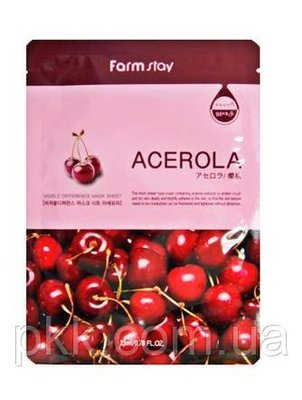 Маска для обличчя FarmStay Acerola тканинна зволожуюча з екстрактом ацероли 23 мл FS 4243 фото