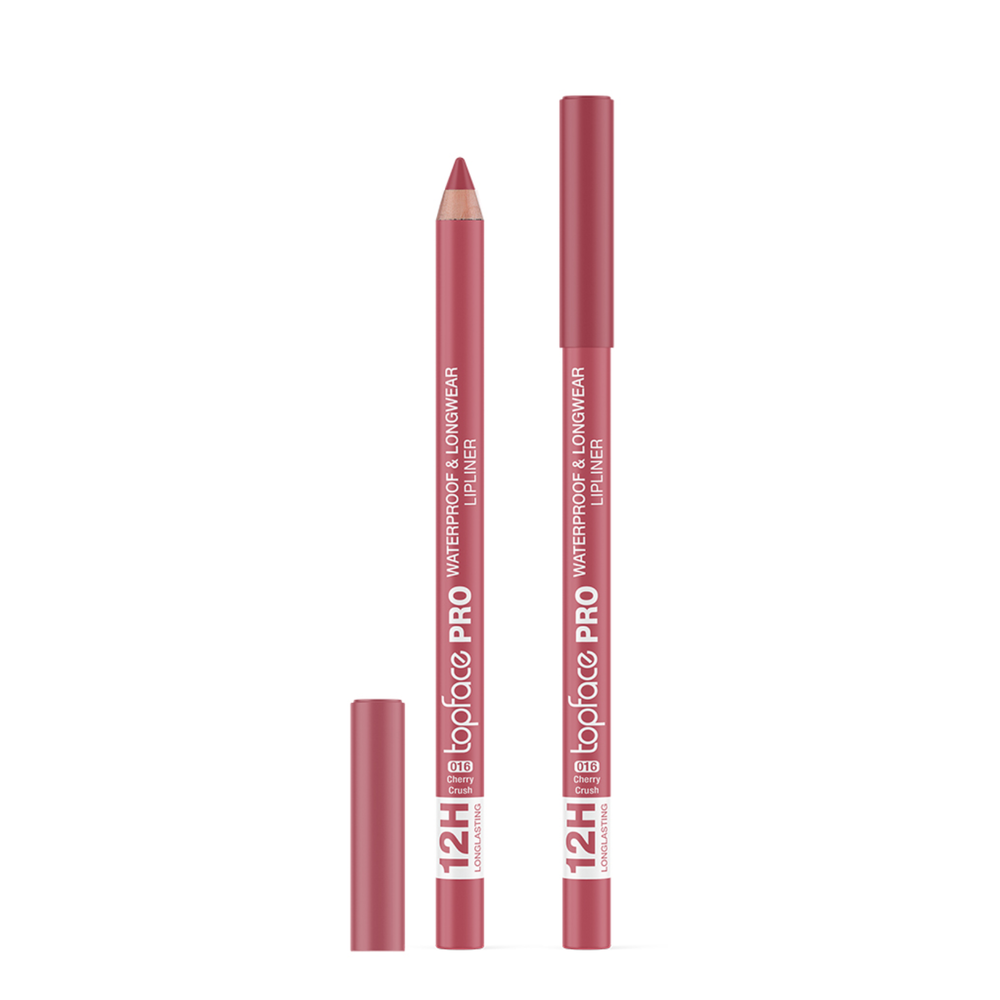 Олівець для губ topface PRO Waterproof & Longwear водостійкий PT621, 016 Cherry Crush Червоний РТ621 фото