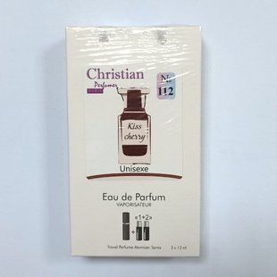 Парфуми з атомайзером у подарунковій упаковці 3 шт. по 12 мл Christian "Kiss Cherry" № 112 K-155-112 фото