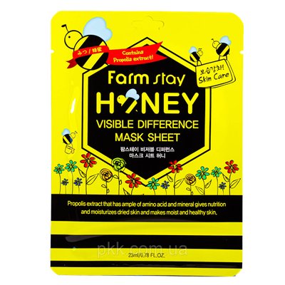 Тканинна маска для обличчя FarmStay з медом і прополісом Honey 23 мл FS 4386 фото