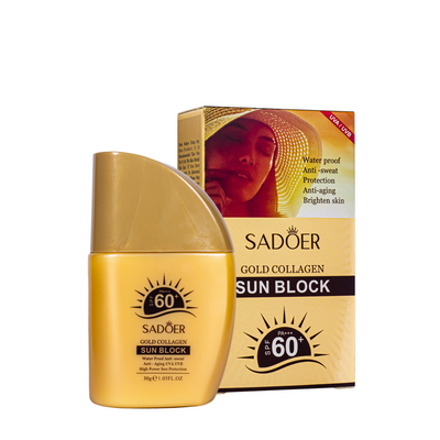 Сонцезахисний крем для обличчя з колагеном Sadoer Gold Collagen Sun Block SPF 60 PA+++