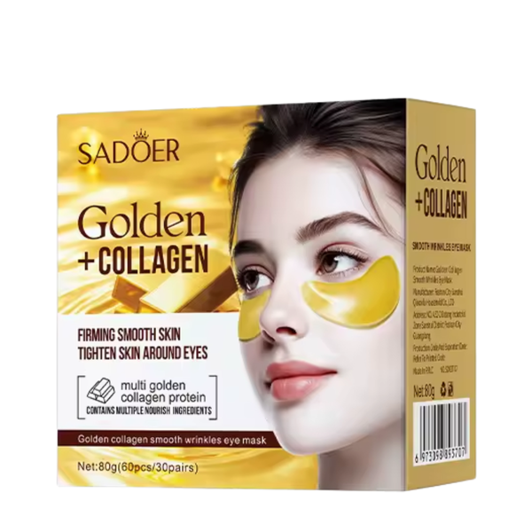 Патчі під очі проти зморщок Sadoer Golden + Collagen Smooth Wrinkles, 60 штук SD93707 фото
