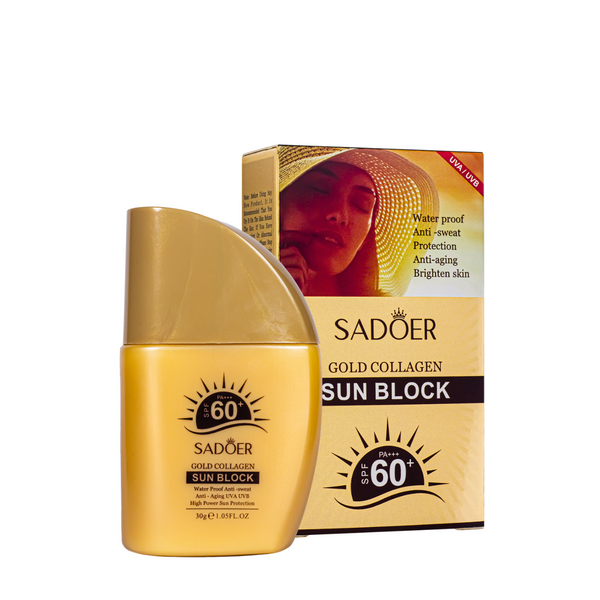 Сонцезахисний крем для обличчя з колагеном Sadoer Gold Collagen Sun Block SPF 60 PA+++ 9874 фото