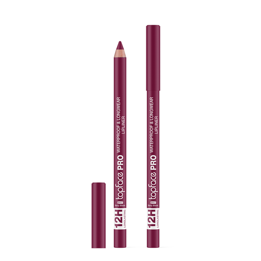 Олівець для губ topface PRO Waterproof & Longwear водостійкий PT621, 017 Berry Bloom Малиновый РТ621 фото