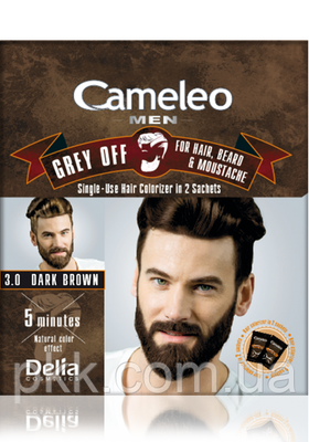 Фарба для вусів і бороди Delia Cosmetics Cameleo Grey Off 3.0 темно-коричневий 2992 DC фото
