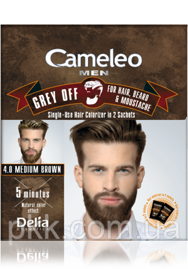 Фарба для вусів і бороди Delia Cosmetics Cameleo Grey Off 3.0 темно-коричневий 2992 DC фото