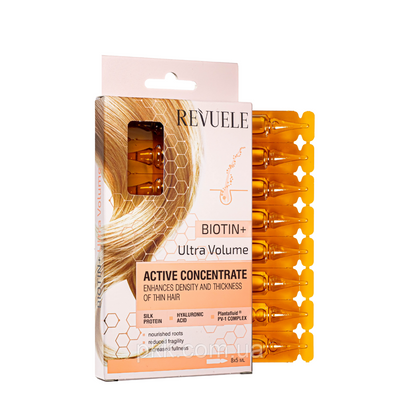 Концентрат для активации роста волос в ампулах Revuele Biotin+ Ultra Volum 8*5 мл 5060565103580 фото