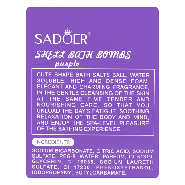 Бомбочка для ванны ароматизированная Sadoer "Фиолетовая ракушка" 120  г SD72782 фото