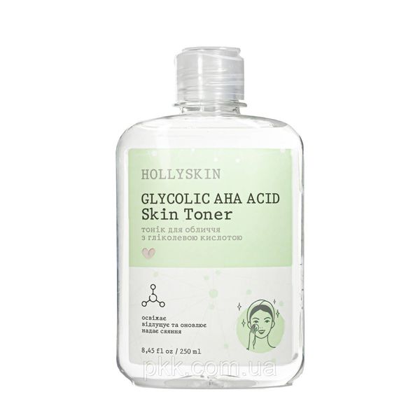 Тоник для лица Hollyskin Glycolic AHA Acid Skin Toner с гликолевой кислотой 250 мл