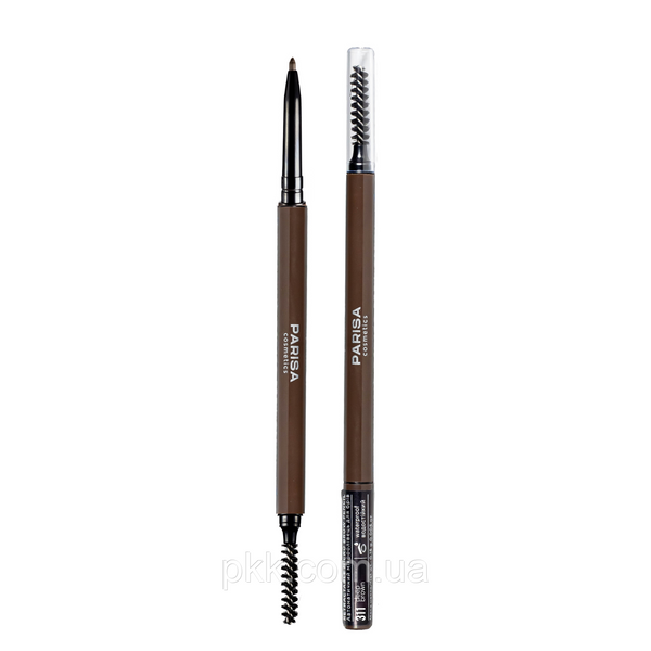 Карандаш для бровей механический Parisa Cosmetics Micro brow pencil водостойкий № 311 Тёмно-коричневый MicPar фото