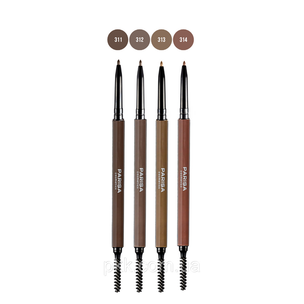 Карандаш для бровей механический Parisa Cosmetics Micro brow pencil водостойкий № 311 Тёмно-коричневый MicPar фото