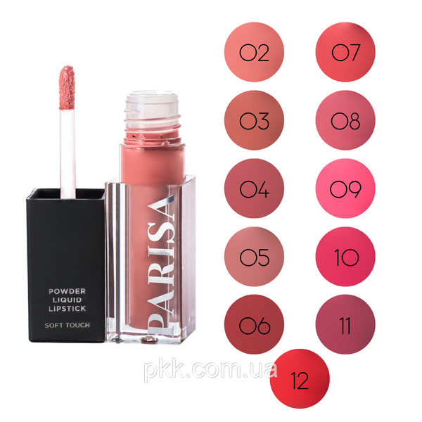 Рідка помада для губ з пудровим ефектом Parisa Cosmetics Soft Touch LG-112 № 11 Сливовий LG-112 фото