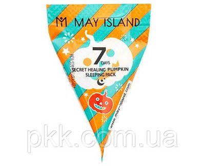 Нічна маска для обличчя May Island 7 Days Secret Healing Pumpkin заспокійлива з екстрактом гарбуза 5 гр MI 4275 фото