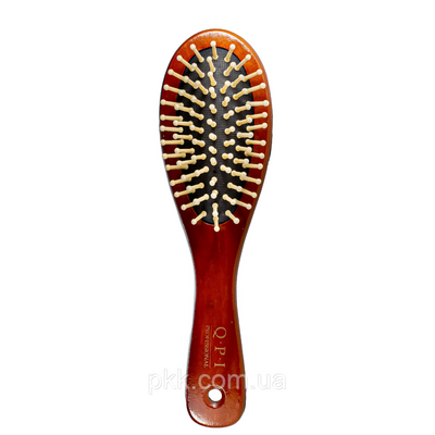 Щітка для волосся масажна дерев'яна QPI Professional 23 см RD-0013 RD-0013 фото