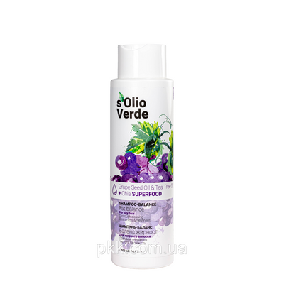 Шампунь для жирного волосся S'Olio Verde Grape Seed Oil 500 мл SV 7588 фото