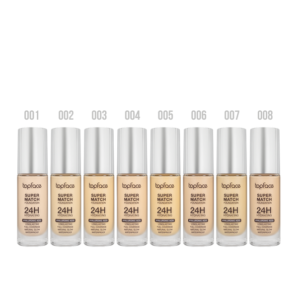 Тональний крем topface Super Match 24H Foundation водостойкий PT475 , 001 Ivory Nude/Слоновая кость PT475 фото