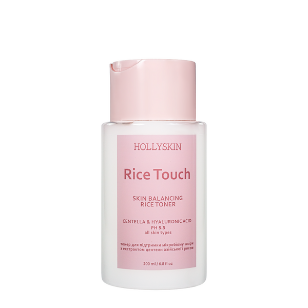 Тонер для лица для поддержки микробиома кожи Hollyskin Rice Touch Centella&Hyaluronic Acid 200 мл