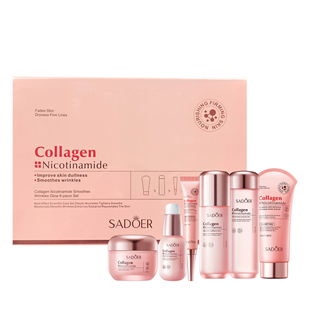 Подарунковий набір для обличчя Sadoer Collagen Nicotinamide, 6 продуктів SD01553 фото