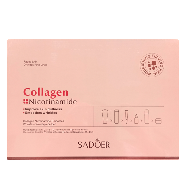 Подарунковий набір для обличчя Sadoer Collagen Nicotinamide, 6 продуктів SD01553 фото