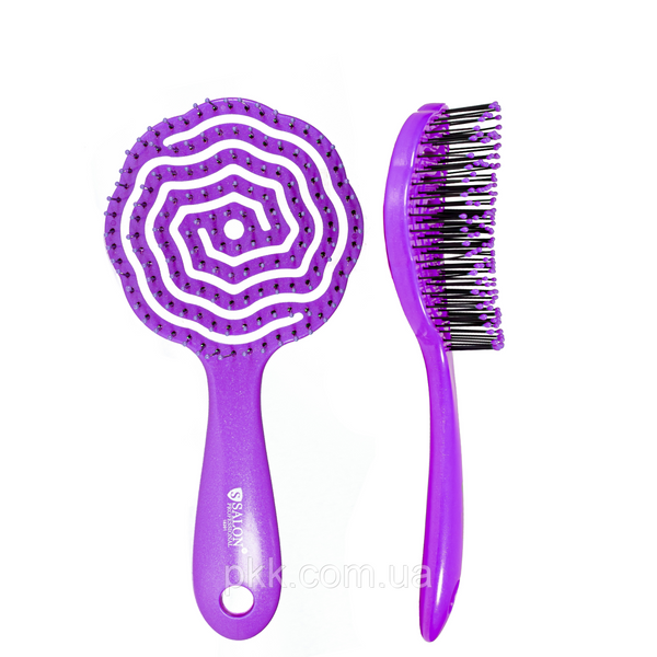 Щётка для волос массажная Salon Professional. фиолетовая 18201SL фото