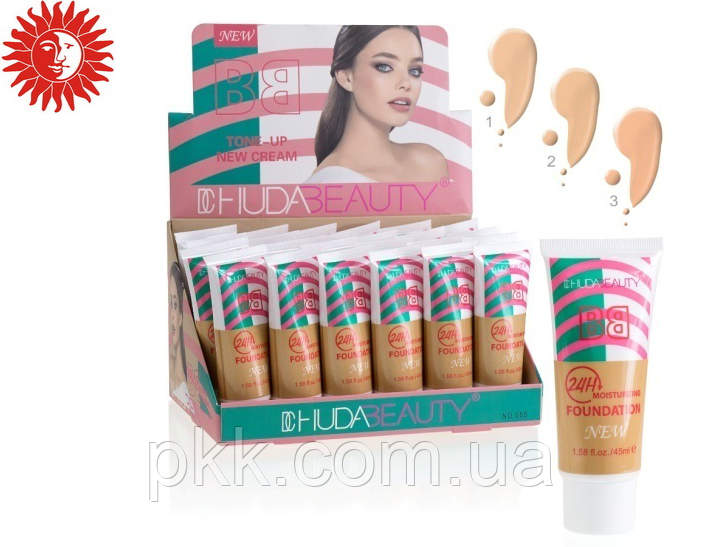 Тональний ВВ крем для обличчя Huda Beauty BB Moisturizing Fondation № 01 Світло Бежевий HD-185 фото