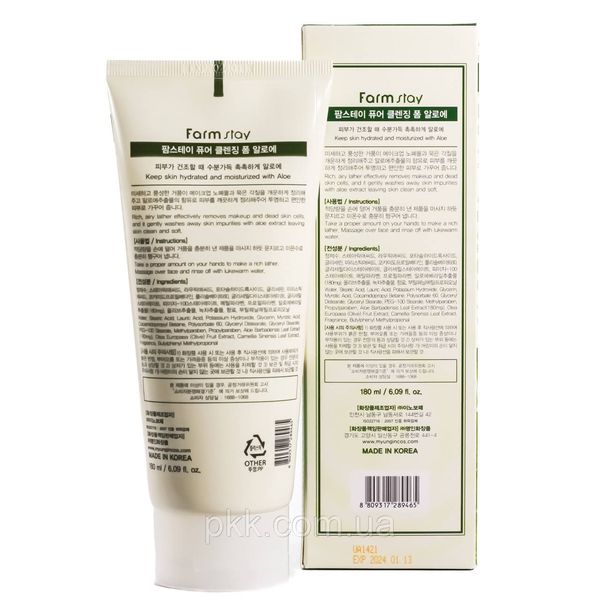 Пінка для вмивання FarmStay Aloe Pure Cleansing Foam заспокійлива 180 мл FS 4454 фото