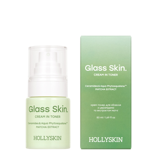 Крем-тонер для обличчя Hollyskin Glass Skin із церамідами та матчі 50 мл