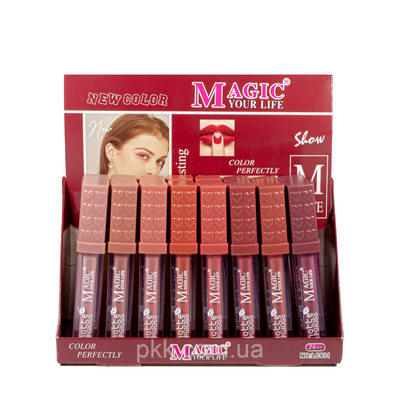 Набір помад для губ рідких матових Lip Gloss Magic Your Life 24 шт LC 931 фото