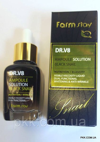 Сироватка для обличчя FarmStay DR.V8 Ampoule Solution омолоджуюча з равликовим муцином 30ml FS 4148 фото