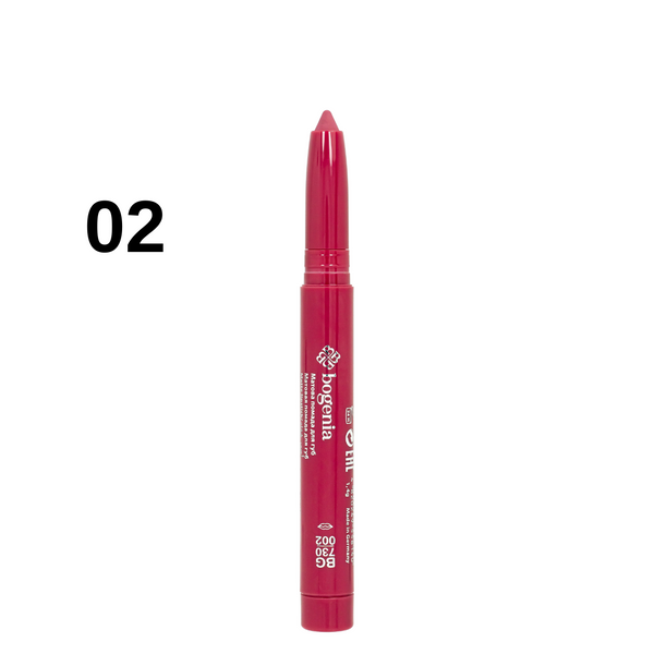 Помада-олівець для губ водостійка Bogenia Velvet Waterproof Matte, 002 Ruby Темна рожеванюдова BG730 фото