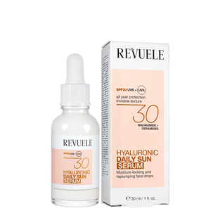 Солнцезащитная сыворотка для лица Revuele с SPF30 и гиалуроновой кислотой, 30 мл 5060565109988 фото