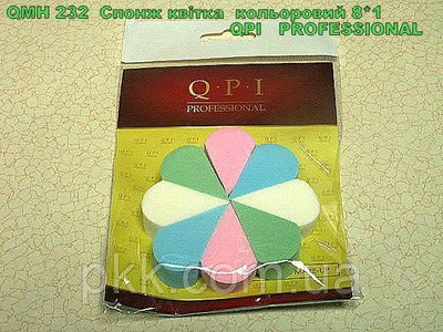 Спонж для макіяжу 8 в 1 прогумований трикутник 4 кольори QPI Professional QS-232 фото